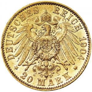 Germany, Wilhelm II, 20 Mark 1904, A Berlin