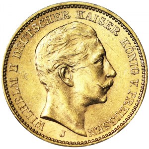 Germany, Wilhelm II, 20 Mark 1910, J Hamburg