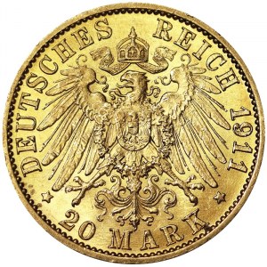 Germany, Wilhelm II, 20 Mark 1911, A Berlin
