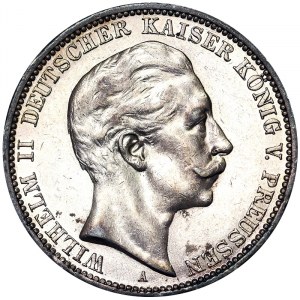 Germany, Wilhelm II, 3 Mark 1910, A Berlin
