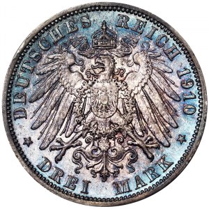 Germany, Wilhelm II, 3 Mark 1910, A Berlin