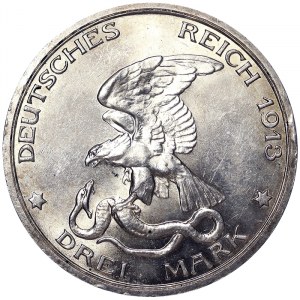 Germany, Wilhelm II, 3 Mark 1913, A Berlin