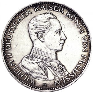 Germany, Wilhelm II, 3 Mark 1914, A Berlin