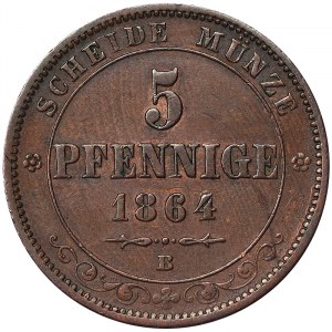 Germany, Johann I, 5 Pfennig 1864, B Dresden