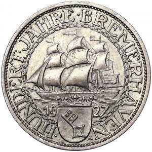 Germany, 3 Reichsmark 1927, A Berlin