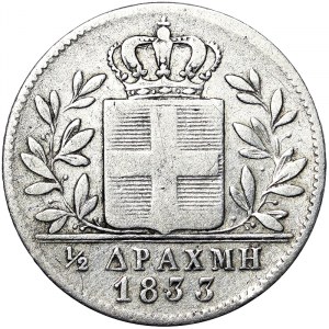 Greece, Othon I, 1/2 Drachma 1833
