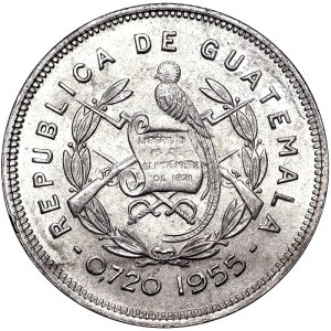 Guatemala, 25 centavos 1955