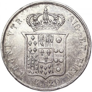 Naples, Ferdinando II of Borbone, Piastra da 120 Grana 1857