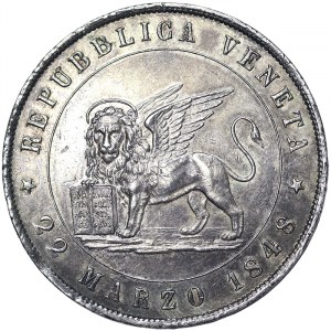 Venice, Provisional Government of Venice, 5 Lire 1848