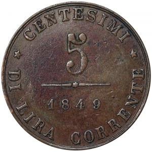 Venice, Provisional Government of Venice, 5 Centesimi 1849
