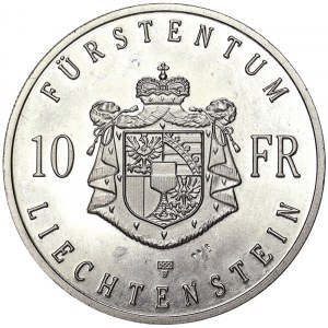 Liechtenstein, Hans Adam II, 10 Franken 1990