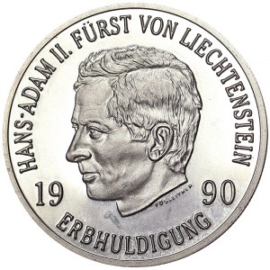 Liechtenstein, Hans Adam II, 10 Franken 1990