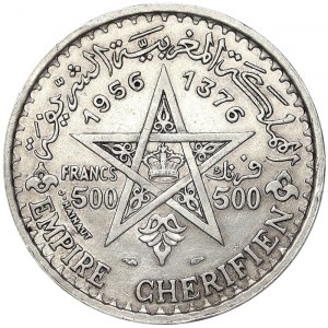 Morocco, Mohammed V, 500 Francs 1956