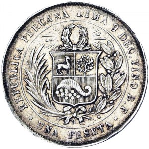 Peru, 1 peseta 1880