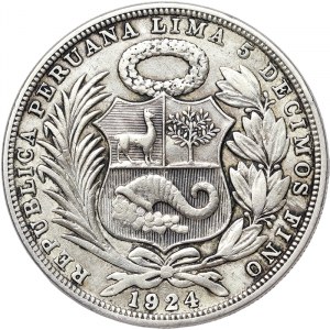Peru, 1 Sol 1924, Lima