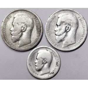 Russia, Nicholas II, Lot 3 pcs. 1896