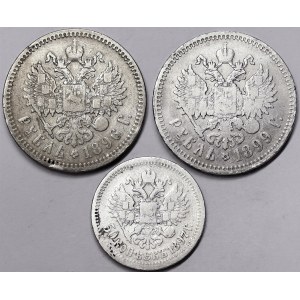 Russia, Nicholas II, Lot 3 pcs. 1896