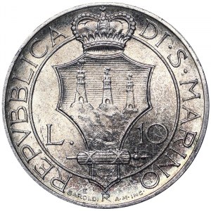 San Marino, 10 Lire 1931, Rome