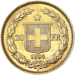 Switzerland, 20 Francs 1894, Bern