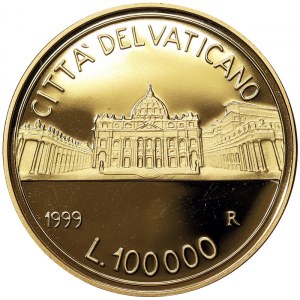 Vatican City, Giovanni Paolo II, 100.000 Lire 1999, Rome