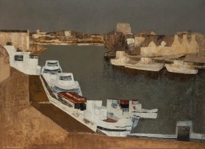 Kazimierz Śramkiewicz (1914 Poniec - 1998 Gdańsk), Przystań w Gdańsku, 1979