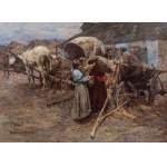 Stanisław Bohusz-Siestrzeńcewicz (1869 Wilno-1927 Warszawa), Rozmowa (Przy wozie, Przed karczmą), 1897 r.