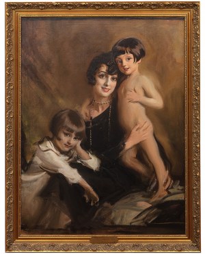 Tadeusz Styka (1889 Kielce-1954 Nowy Jork), Portret Wandy Styka z synami Andrzejem i Juliuszem