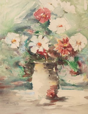 Marian Mokwa (1889 Malary - 1987 Sopot), Kwiaty, 1964 r.