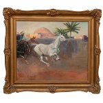 Wojciech Kossak (1856 Paryż - 1942 Kraków), Cwałujący arab