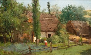 Konstanty Niemczykiewicz (1848-1917), Zagroda wiejska, 1894 r.