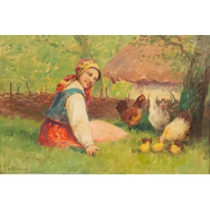 Adam Setkowicz (1875 Kraków - 1945 tamże), Dziewczyna z kurami
