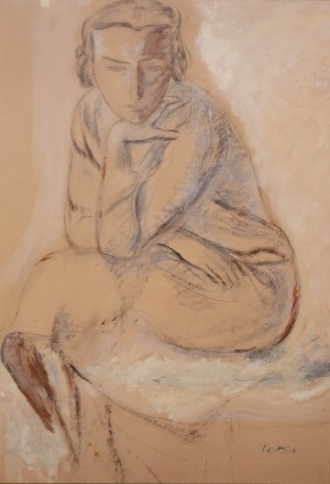 Leopold Gottlieb (1883 Drohobycz - 1934 Paryż), Siedząca (praca dwustronna)