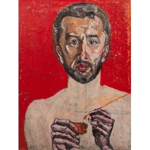 Wiesław Obrzydowski (1938 - 2017), Studium portretu (praca dwustronna), 1982 r.