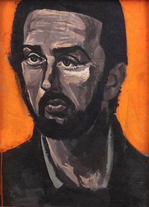Wiesław Obrzydowski (1938 - 2017), Studium portretu (praca dwustronna), 1982 r.
