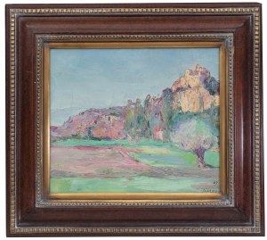 Włodzimierz Terlikowski (1873 Poraj - 1951 Paryż), Pejzaż z południa Francji/Martwa natura (obraz dwustronny), 1919 r