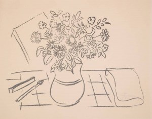 Tymon NIESIOŁOWSKI, POLNE KWIATY W WAZONIE, 1949
