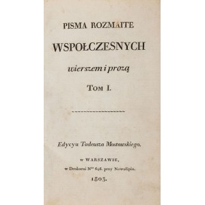 DIVERS ÉCRITS CONTEMPORAINS EN VERS ET EN PROSE