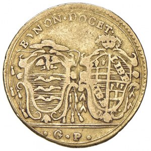 Bologna - Pio VI (1775-1799) Mezza doppia 1787 - D/ PIVS VI PONT MAXIM, pianta di giglio con fiori; ...