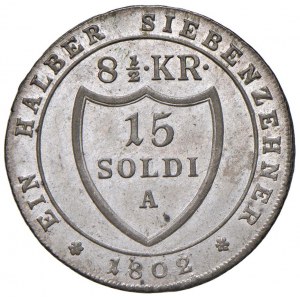 Gorizia - Francesco II d'Asburgo Lorena (1797-1805) 15 Soldi 1802 A Vienna - D/ FRANZ II ROM KAI C...