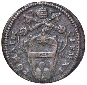 Gubbio - Clement XI (1700-1721) Quattrino an. III - D/ CLEM XI - PO M A III, oval pointed coat of arms s...