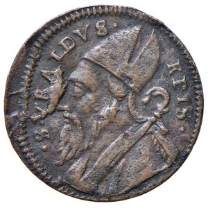 Gubbio - Clemente XI (1700-1721) Quattrino an. III - D/ CLEM XI - PO M A III, stemma ovale a punta s...