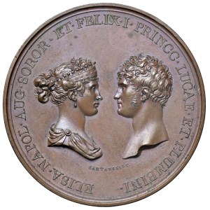 Lucca - Elisa Bonaparte and Felice Baciocchi (1805-1814) Medal made in 1805 to commemorate the...