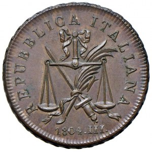 Milano - Prima Repubblica Italiana (1802-1805) Progetto del soldo 1804 an. III - D/ REPUBBLICA ITALI...