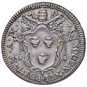 Roma - Innocenzo XII (1691-1700) Giulio 1700 an. IX - D/ INNOCEN XII PONT M A IX, stemma poligonale ...