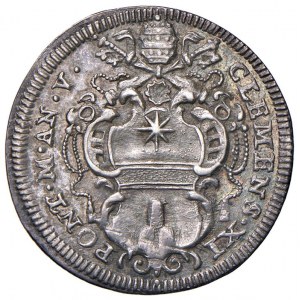 Roma - Clemente XI (1700-1721) Giulio an. V - D/ CLEMENS XI - PONT M AN V, stemma a targa sagomata c...