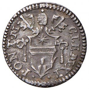 Rome - Clement XI (1700-1721) Mezzo grosso - D/ CLEM XI - PONT M, elongated polygonal coat of arms; sorm...