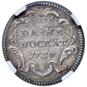 Rome - Benedict XIII (1724-1730) Grosso 1729 an. VI - D/ BEN XIII - P M AN VI, plaque coat of arms above...