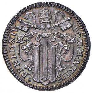 Rome - Benedict XIV (1740-1758) Grosso an. XIII - D/ BENED XIV - PON M A XIII, coat of arms with sormo targa...