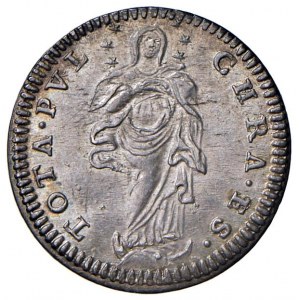 Rome - Benedict XIV (1740-1758) Grosso an. XV - D/ BENED XIV - PON M A XV, plaque coat of arms surmounted by...