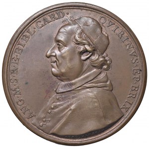 Roma - Cardinale Angelo Maria Querini (1680-1755) Medaglia 1747 - D/ ANG M S R E BIBL CARD QVIRINVS ...